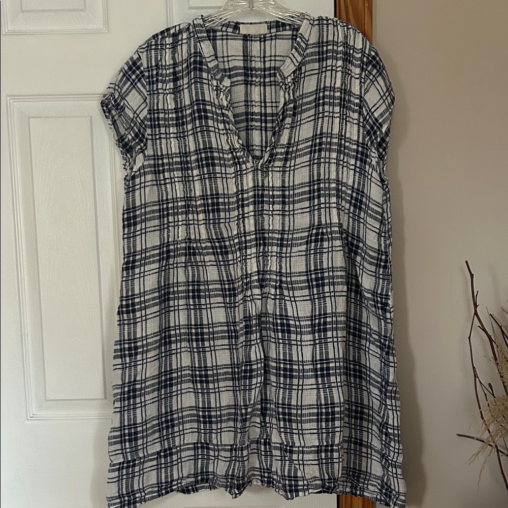 CP Shades Blue and White Checkered Tunic